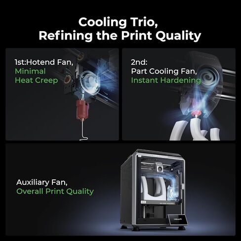 Creality K1C 3D Printer, 600mm/s Fast Speed Clog-Free Extruder Auto Leveling 3D Printers with AI Camera for 300°C Printing, Switchable Silent Mode Reliable Carbon Fiber 3D Printing 220 * 220 * 250mm in Saudi Arabia