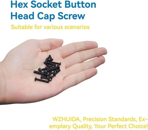 300Pcs M4 Screw Assortment Button Head Socket Cap, M4*6mm, 8mm, 10mm, 12mm, 16mm, 20mm, Metric Bolts Nuts Washers Kit with 1 Hex Allen Wrench, Black Zinc Plated Anti Rust Upgrade in Saudi Arabia