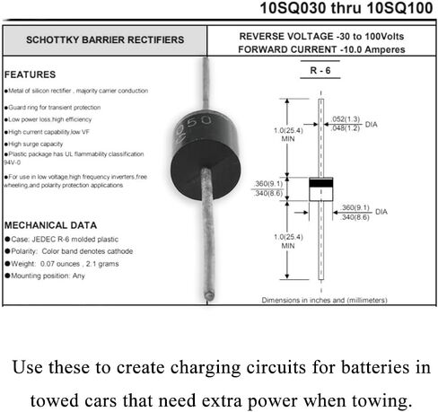 acoeitl 10sq050 الانتعاش الإلكترونية المعدل الثنائيات المحورية 10a 50v سهلة إرفاق لحام إبقاء الضباب مشرق سلك بدوره إشارات الفرامل تشغيل أضواء لشحن الألواح الشمسية متنقل شاحن بطارية السيارة 20 قطع in Kuwait