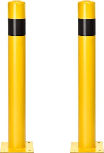 عمود بولارد مقاس 91.44 سم من Adir، عبوة من قطعتين - حاجز أمان من الصلب لمواقف السيارات وواجهات المتاجر والمداخل والأرصفة والمناطق الحساسة لحركة المرور - حاجز أمان مع لمسة نهائية تعتمد على الزيت الأصفر in Kuwait