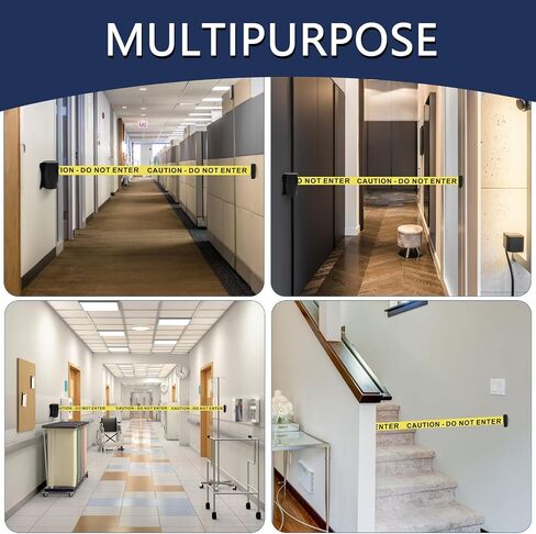 Crowd Control Wall Mount Retractable Belt Barrier 2 Pack,TrreZon Fixed Stanchion Tapes 16' Yellow Belt with "Caution: DO NOT Enter" for High-Traffic Area Hallway Grocery Church Office Stadium School in Saudi Arabia