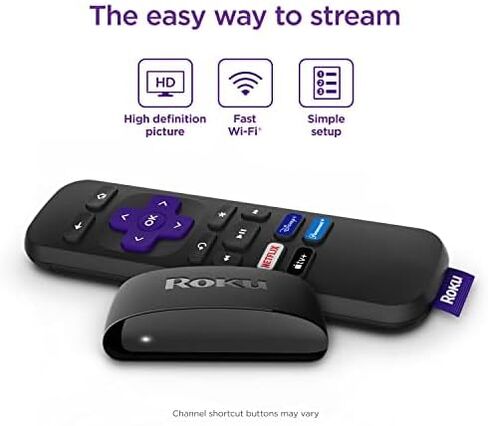 جهاز البث Roku Express HD مع كابل HDMI عالي السرعة وجهاز تحكم عن بعد بسيط، وإعداد موجه، وشبكة Wi-Fi سريعة (2022) (متجدد) in Saudi Arabia