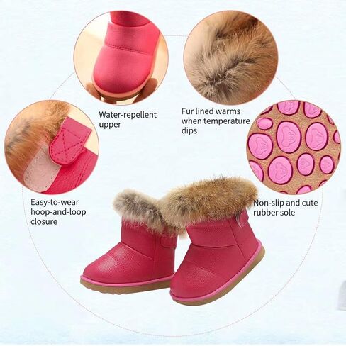 أحذية CIOR للأولاد والبنات للثلج شتوية خارجية مقاومة للماء ومبطنة بالفرو (للأطفال الصغار/الأطفال) in Kuwait