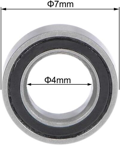 uxcell MR74-2RS Deep Groove Ball Bearings 4mm Inner Dia 7mm OD 2.5mm Bore Double Sealed Chrome Steel Z2 10pcs in Saudi Arabia
