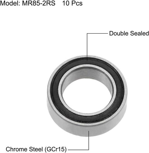 uxcell MR74-2RS Deep Groove Ball Bearings 4mm Inner Dia 7mm OD 2.5mm Bore Double Sealed Chrome Steel Z2 10pcs in Saudi Arabia