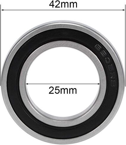 Uxcell 6905-2RS الكرات الأخدود العميق Z2 25 مم × 42 مم × 9 مم مزدوج مختوم من الفولاذ الكربوني 2 قطعة in Kuwait
