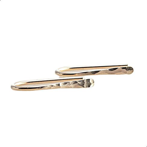 Rose Gold Upside Down 13mm Minimalist Huggie Earrings Horseshoe Wishbone Handmade Hoop (14K Rose Gold Filled / 20 gauge/Round wire) in Saudi Arabia