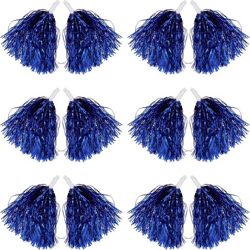Juvale Cheerleading Pom Poms، شراشيب من رقائق معدنية زرقاء (6 أزواج) in Saudi Arabia