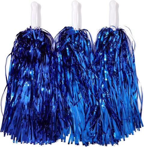 Juvale Cheerleading Pom Poms، شراشيب من رقائق معدنية زرقاء (6 أزواج) in Saudi Arabia