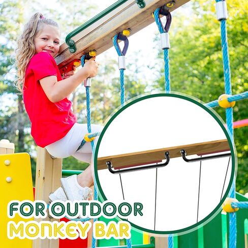 Dunzy 2 Pcs 17.72 Inch Playground Accessories Metal Safety Handles with Screw Playground Handles Playground Safety Handles Playhouse Accessories for Swing Set Treehouse Playground(Green) in Saudi Arabia
