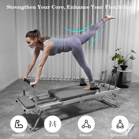 Foldable Pilates Equipment for Home Workouts,Pilates Reformer Machine for Home and Gym with Springs, Pilates Exercise Equipment with Jump Board in Saudi Arabia