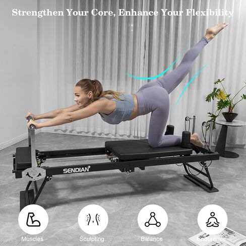 Foldable Pilates Equipment for Home Workouts,Pilates Reformer Machine for Home and Gym with Springs, Pilates Exercise Equipment with Jump Board in Saudi Arabia