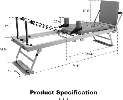 Foldable Pilates Equipment for Home Workouts,Pilates Reformer Machine for Home and Gym with Springs, Pilates Exercise Equipment with Jump Board in Saudi Arabia