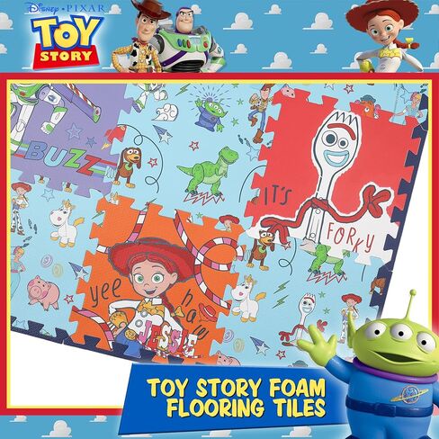 سجادة إسفنجية من Disney Pixar Toy Story EVA، بلاط أرضيات من إسفنج EVA متشابك The Crew، أزرق، 91.44 × 91.44 سم in Saudi Arabia