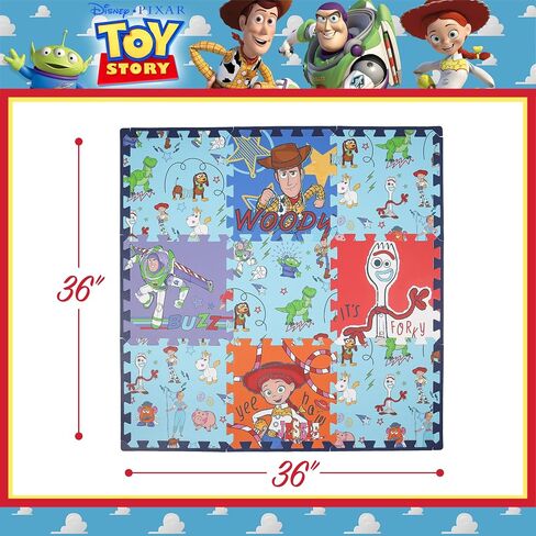 سجادة إسفنجية من Disney Pixar Toy Story EVA، بلاط أرضيات من إسفنج EVA متشابك The Crew، أزرق، 91.44 × 91.44 سم in Saudi Arabia