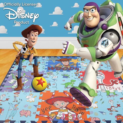 سجادة إسفنجية من Disney Pixar Toy Story EVA، بلاط أرضيات من إسفنج EVA متشابك The Crew، أزرق، 91.44 × 91.44 سم in Saudi Arabia