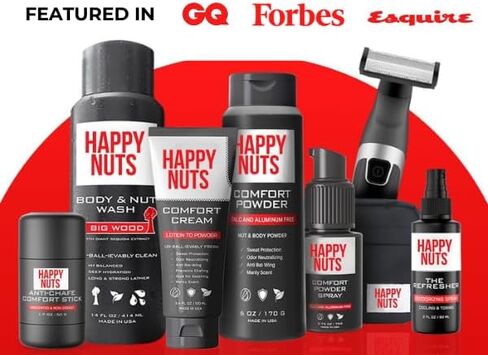 HAPPY NUTS Comfort Cream Deodorant For Men: Anti-Chafing Sweat Defense, Odor Control, Aluminum-Free Mens Deodorant & Hygiene Products for Men's Private Parts 3.4 oz.(3 Pack, Original) in Saudi Arabia