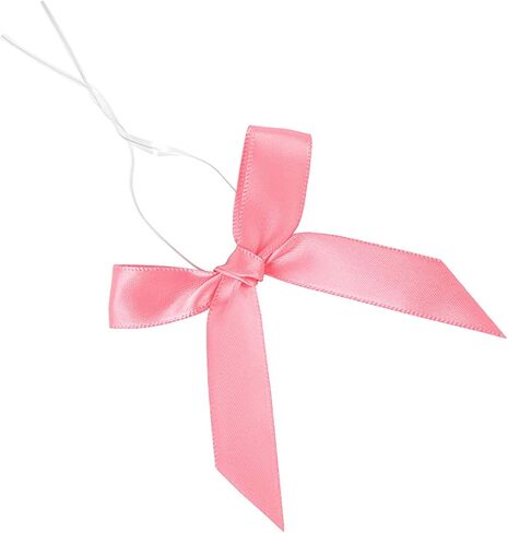50 Pack Pink Satin Ribbon Twist Tie Bows for Treat Bags, Gift Bags, Bakery Candy Bags and Package Decorating Ribbon Bow, Bowknot for Gifts in Saudi Arabia