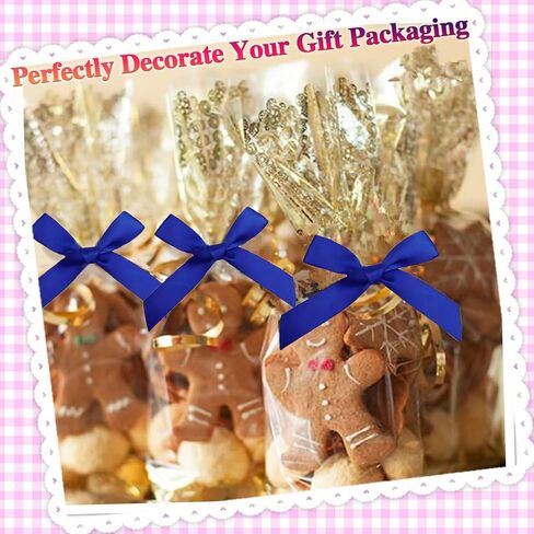 50 Pack Pink Satin Ribbon Twist Tie Bows for Treat Bags, Gift Bags, Bakery Candy Bags and Package Decorating Ribbon Bow, Bowknot for Gifts in Saudi Arabia