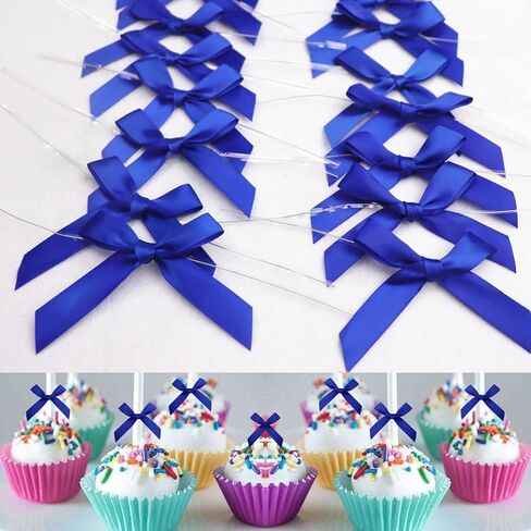 50 Pack Pink Satin Ribbon Twist Tie Bows for Treat Bags, Gift Bags, Bakery Candy Bags and Package Decorating Ribbon Bow, Bowknot for Gifts in Saudi Arabia