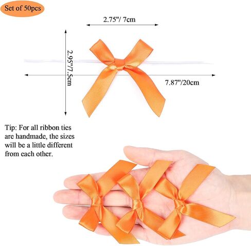 50 Pack Pink Satin Ribbon Twist Tie Bows for Treat Bags, Gift Bags, Bakery Candy Bags and Package Decorating Ribbon Bow, Bowknot for Gifts in Saudi Arabia