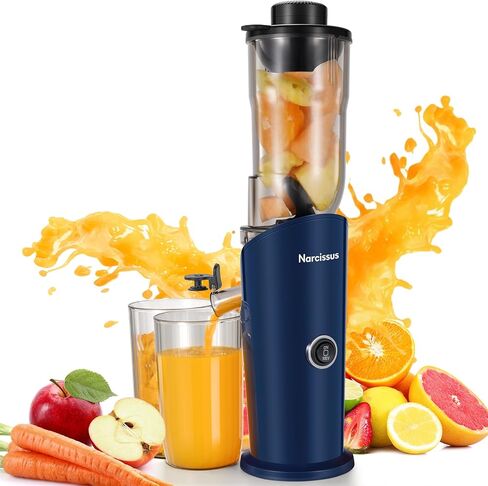 Narcissus Cold Press Juicer, Compact Slow Masticating Juicer Machines with 3-inch Large Feed Chute, Small Juicer Machines for Vegetable and Fruit, Easy To Clean with Brush, 2 Filters, BPA Free, 150W in Kuwait