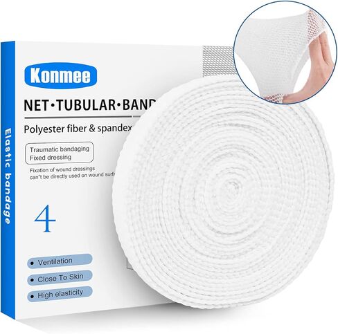 ضمادة أنبوبية مرنة لتضميد الجروح، ضمادة شاش مرنة قابلة للتمدد، مقاس 4 لراحة اليد والمعصم والساعد in Kuwait