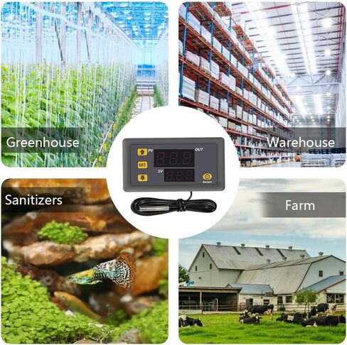 W3230 DC 12V 20A LED Digital Temperature Controller Thermostat Thermometer Temperature Control Switch Sensor Meter（DV12V）） in Saudi Arabia