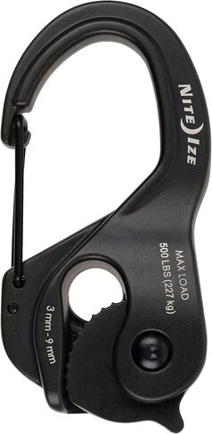 Nite Ize CamJam XT Aluminum Rope Tightener - Versatile Tie Down Cam Mechanism with Carabiner Clip - Secure Hiking Gear Essential - Rope Tie Down Accessory - Black/White in Saudi Arabia