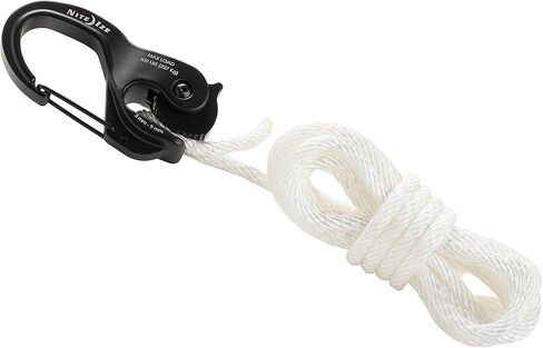 Nite Ize CamJam XT Aluminum Rope Tightener - Versatile Tie Down Cam Mechanism with Carabiner Clip - Secure Hiking Gear Essential - Rope Tie Down Accessory - Black/White in Saudi Arabia