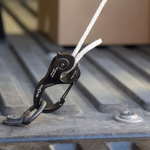 Nite Ize CamJam XT Aluminum Rope Tightener - Versatile Tie Down Cam Mechanism with Carabiner Clip - Secure Hiking Gear Essential - Rope Tie Down Accessory - Black/White in Saudi Arabia