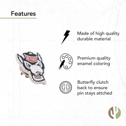 Desert Cactus North Carolina State University Lapel Pins NCSU Wolfpack Logo Enamel Made of Metal (Pin A) in Saudi Arabia
