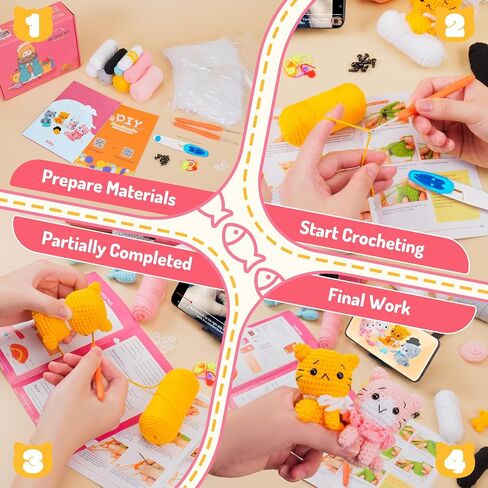 Crochet Kit for Beginners, Axolotls Cat Crochet Kit for Adults Beginner in Saudi Arabia