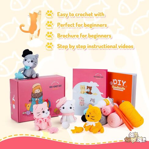 Crochet Kit for Beginners, Axolotls Cat Crochet Kit for Adults Beginner in Saudi Arabia