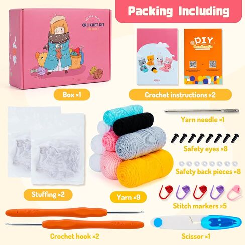 Crochet Kit for Beginners, Axolotls Cat Crochet Kit for Adults Beginner in Saudi Arabia
