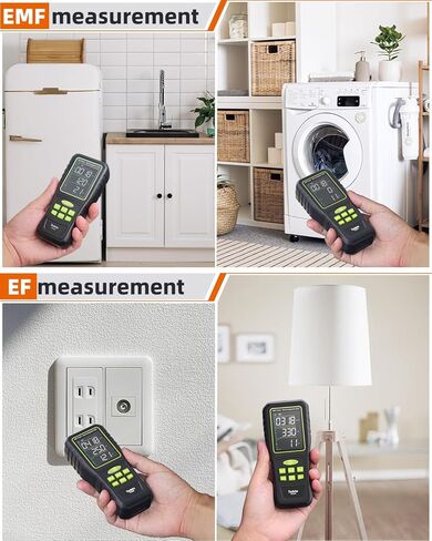 Tadeto EMF Meter، كاشف EMF، 3 في 1 شاشة LCD رقمية محمولة باليد قابلة لإعادة الشحن EMF RF كاشف الإشعاع لـ EF، RF، MF للمنزل، المكتب، الهواء الطلق، صيد الأشباح in Kuwait