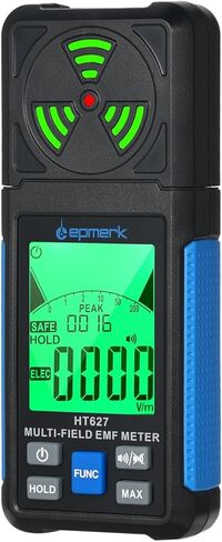 مقياس EMF، كاشف إشعاع المجال المغناطيسي متعدد الوظائف 3 في 1 لـ EF RF MF، مقياس كشف تردد الراديو لفحص EMF في المكتب والمنزل (HT627) in Kuwait