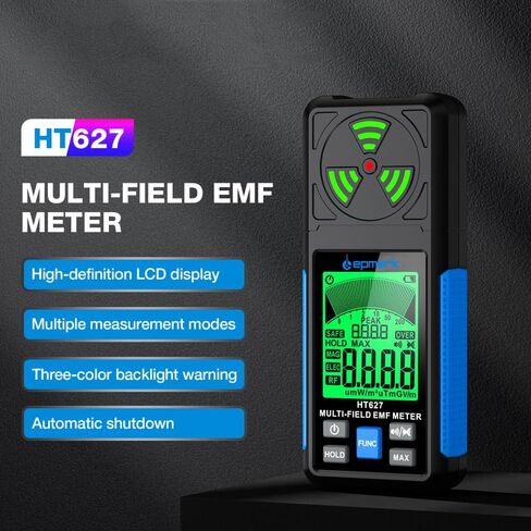 مقياس EMF، كاشف إشعاع المجال المغناطيسي متعدد الوظائف 3 في 1 لـ EF RF MF، مقياس كشف تردد الراديو لفحص EMF في المكتب والمنزل (HT627) in Kuwait