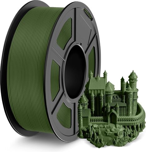 خيوط طابعة SUNLU PLA ثلاثية الأبعاد، بدون خيوط PLA 1.75 مم، خيوط طباعة ثلاثية الأبعاد مضادة للجروح بدقة PLA، طباعة سريعة للطابعة ثلاثية الأبعاد، دقة الأبعاد +/- 0.02 مم، 1 كجم، APLA أخضر زيتوني in Kuwait