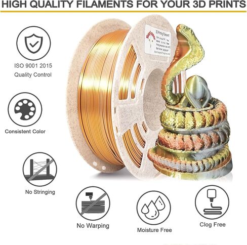 Reprapper Wood PLA، شعيرات PLA خشبية مزدوجة اللون 1.75 مم، خيوط طابعة ثلاثية الأبعاد مع ألياف الخشب الحقيقية، واهوت/طبيعي، 1000 جرام in Kuwait