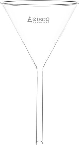 EISCO Heavy Filter Funnel, 100mm - Plain Stem, 10mm - Thick, Uniform Walls - Borosilicate Glass in Saudi Arabia