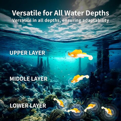 طُعم صيد السمك، رأس تهزهز، طُعم صيد من البلاستيك الناعم مع ذيل مجداف لسمك السلمون المرقط وعين رمادية فاتحة اللون in Kuwait