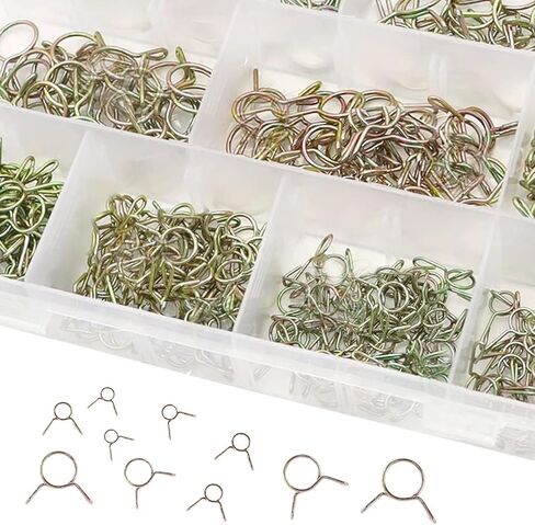 400Pcs Fuel Line Hose Tubing Spring Clips Clamp Water Pipe Clamps Assortment Kit in Kuwait