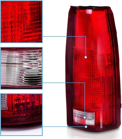 مصابيح هالوجين بديلة من AmeriLite OE لسيارة Chevy GMC c1500 C/K C10 Silverado Sierra Tahoe Yukon بليزر بالحجم الكامل - جانب السائق والراكب، مجموعة مصابيح السيارة، أحمر in Kuwait