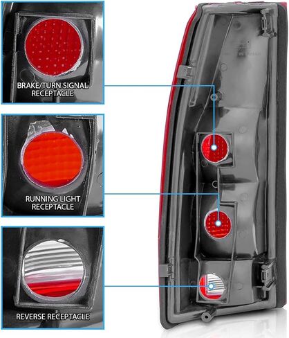 مصابيح هالوجين بديلة من AmeriLite OE لسيارة Chevy GMC c1500 C/K C10 Silverado Sierra Tahoe Yukon بليزر بالحجم الكامل - جانب السائق والراكب، مجموعة مصابيح السيارة، أحمر in Kuwait