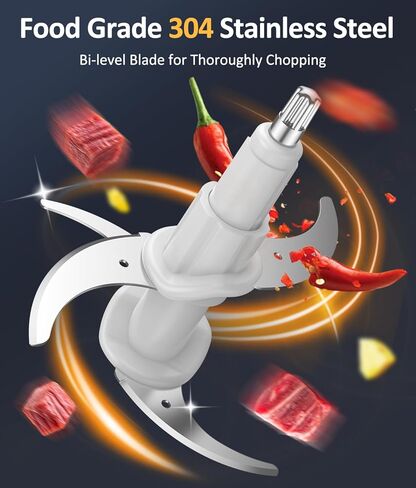 محضرة طعام صغيرة من كويوس مع وعاءين (8 أكواب + 8 أكواب) ومجموعتين من الشفرات ثنائية المستوى، مفرمة لحم كهربائية سعة 2 لتر للحوم/الخضار/الفواكه/المكسرات/أغذية الأطفال، 500 وات، وضعين للسرعة in Kuwait