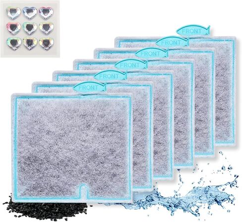 6 عبوات من خراطيش فلتر حوض السمك المتوسطة لمرشح الطاقة Aqueon LED PRO مقاس 10 وE مرشح الطاقة الداخلي مقاس 20 مع ملصق مجاني in Kuwait