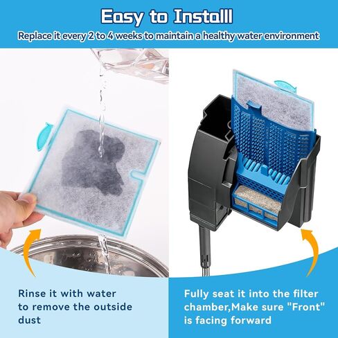 6 عبوات من خراطيش فلتر حوض السمك المتوسطة لمرشح الطاقة Aqueon LED PRO مقاس 10 وE مرشح الطاقة الداخلي مقاس 20 مع ملصق مجاني in Kuwait