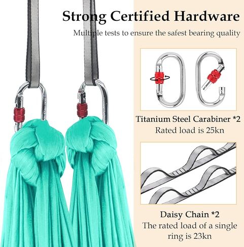 أرجوحة اليوغا الجوية 5.5 ياردة الحرير الجوي للمنزل قسط النايلون الحرير للجمباز اللياقة البدنية المضادة للجاذبية طقم الطيران تشمل الأجهزة in Kuwait