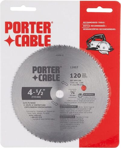 PORTER-CABLE 4-1/2-Inch Circular Saw Blade, Plywood Cutting, 120-Tooth (12057) in Saudi Arabia